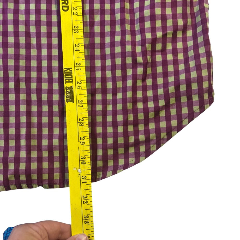 Robert Graham 2XL Button Down Shirt Long Sleeve Gingham Check Purple Yellow - Picture 9 of 10